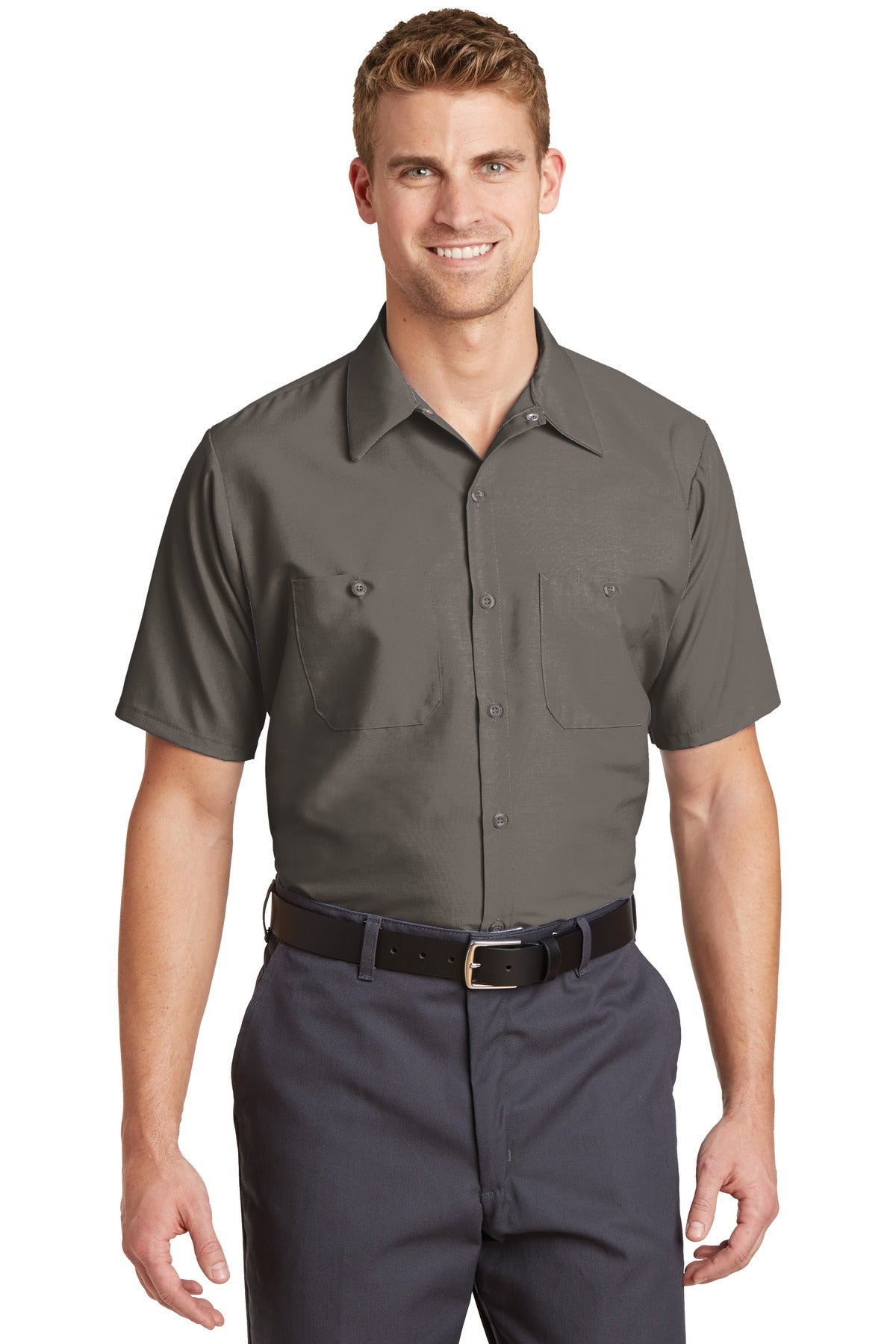 Red Kap SP24LONG Long Size, Short Sleeve Industrial Work Shirt