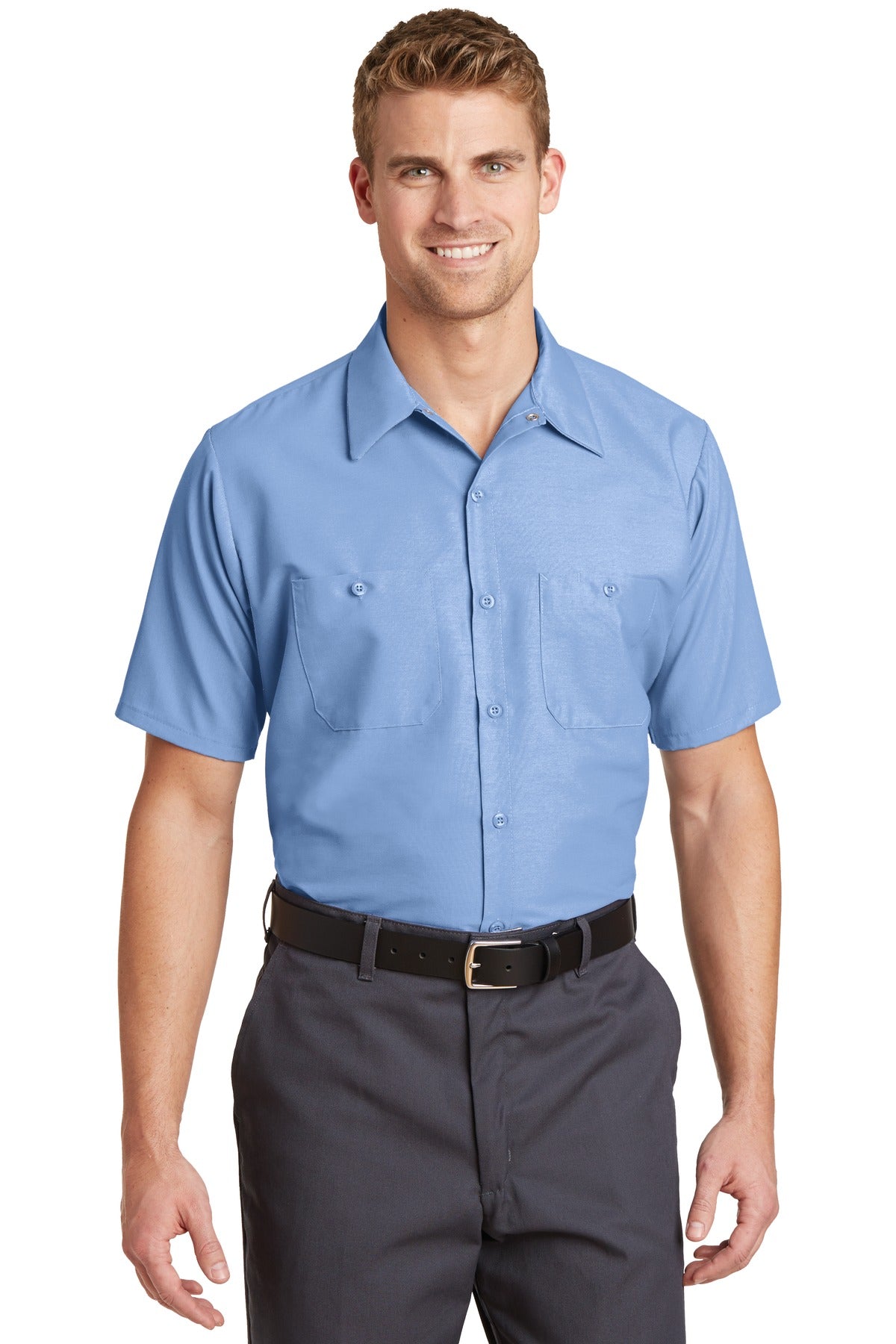 Red Kap SP24LONG Long Size, Short Sleeve Industrial Work Shirt