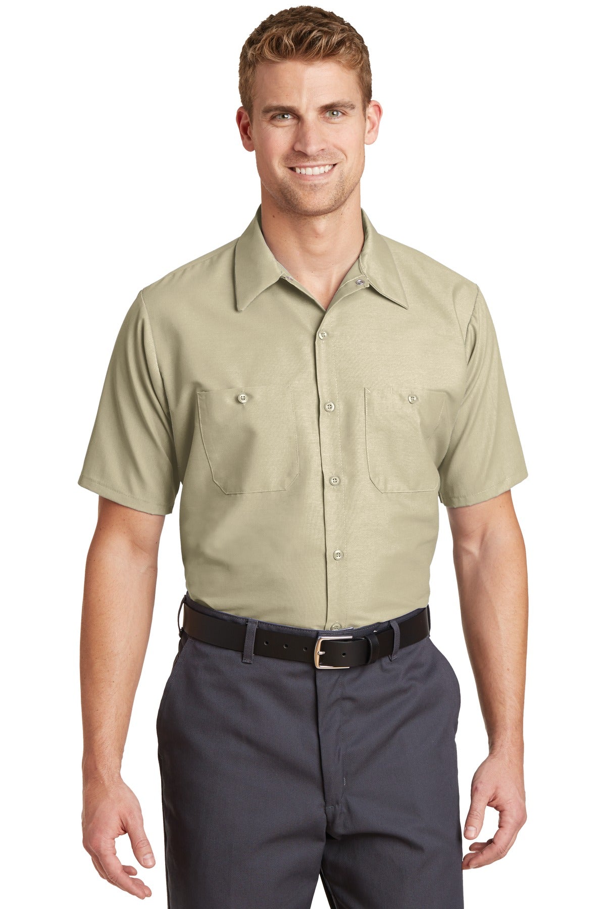 Red Kap SP24LONG Long Size, Short Sleeve Industrial Work Shirt