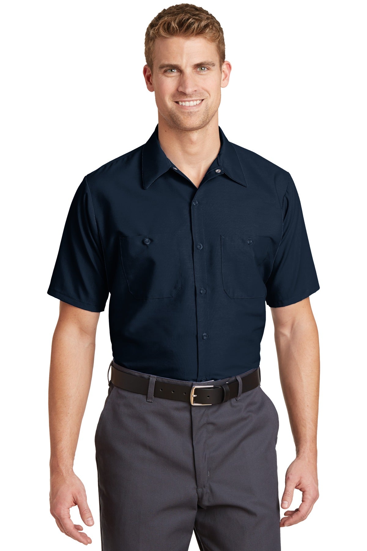 Red Kap SP24LONG Long Size, Short Sleeve Industrial Work Shirt