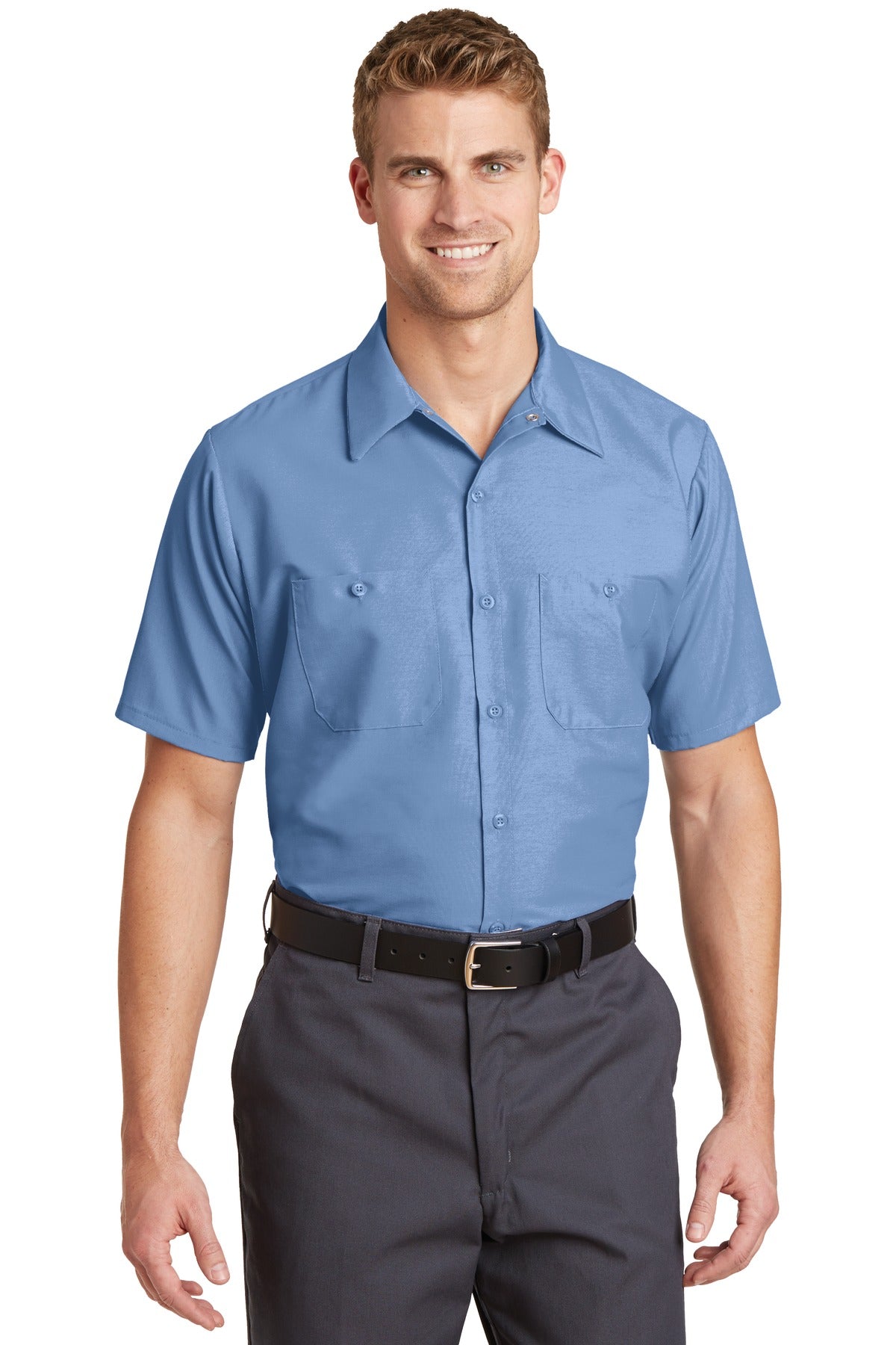 Red Kap SP24LONG Long Size, Short Sleeve Industrial Work Shirt