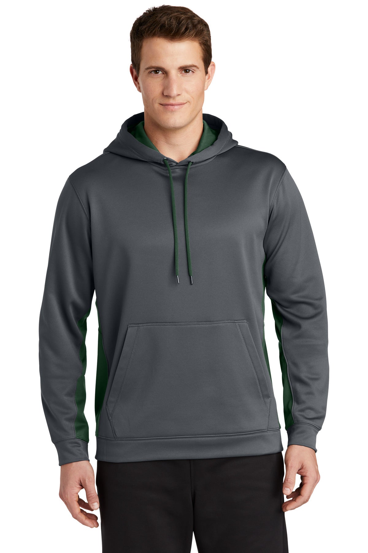 Sport-Tek ST235 Sport-Wick Fleece Colorblock Hooded Pullover