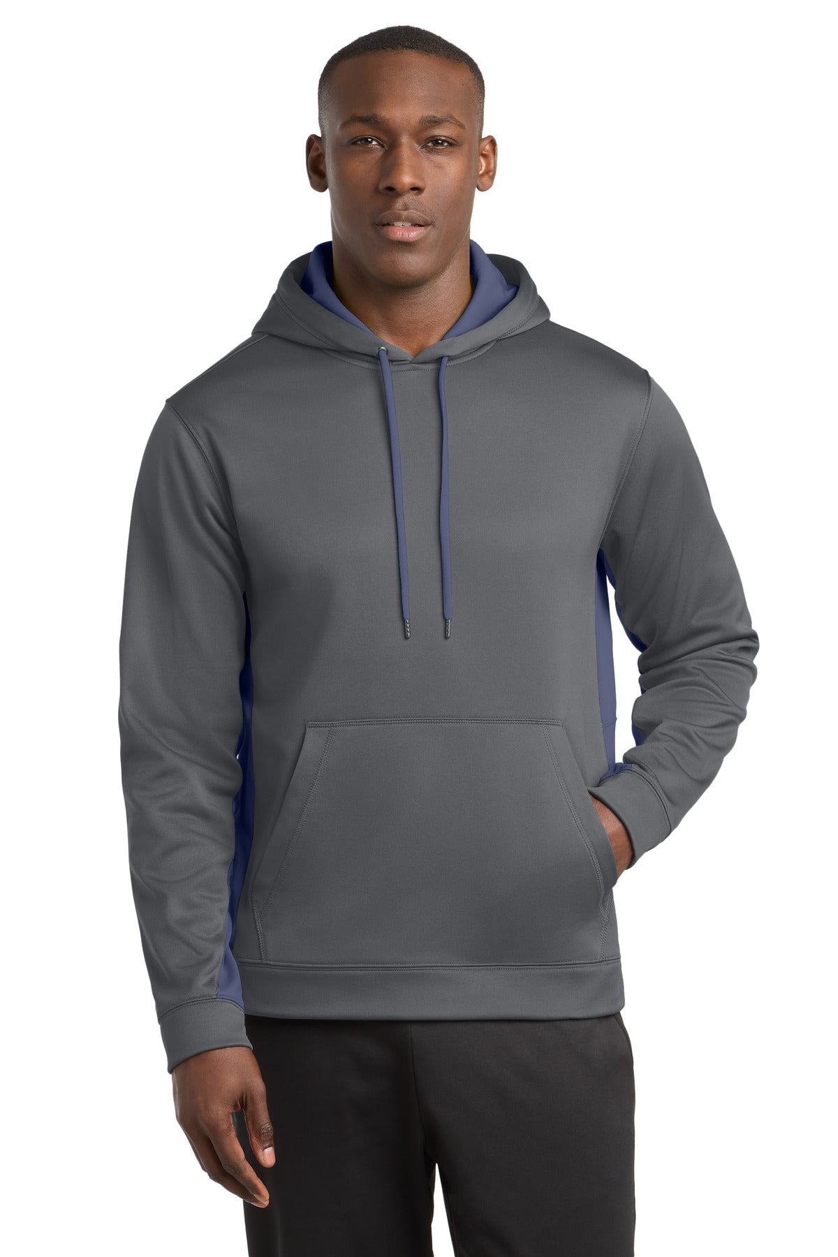 Sport-Tek ST235 Sport-Wick Fleece Colorblock Hooded Pullover