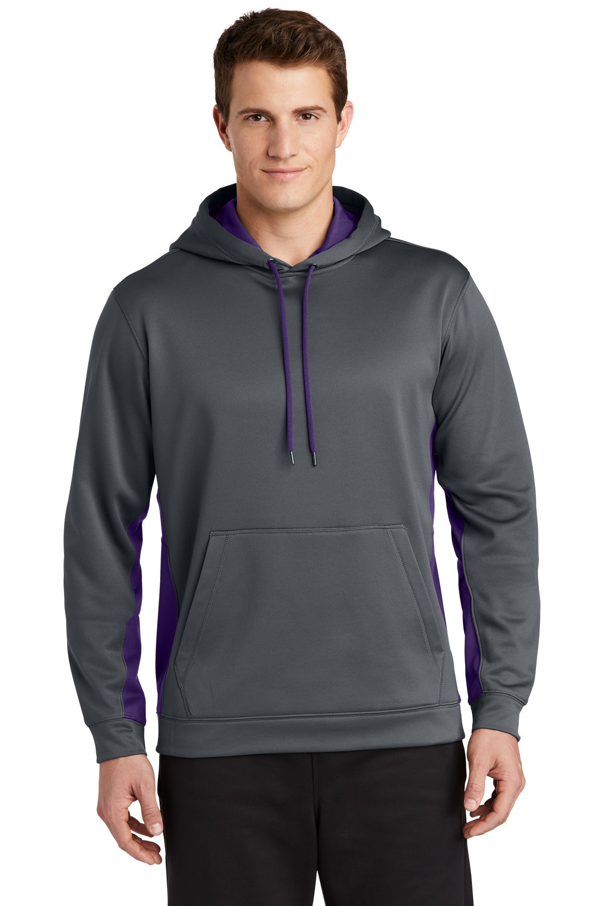 Sport-Tek ST235 Sport-Wick Fleece Colorblock Hooded Pullover