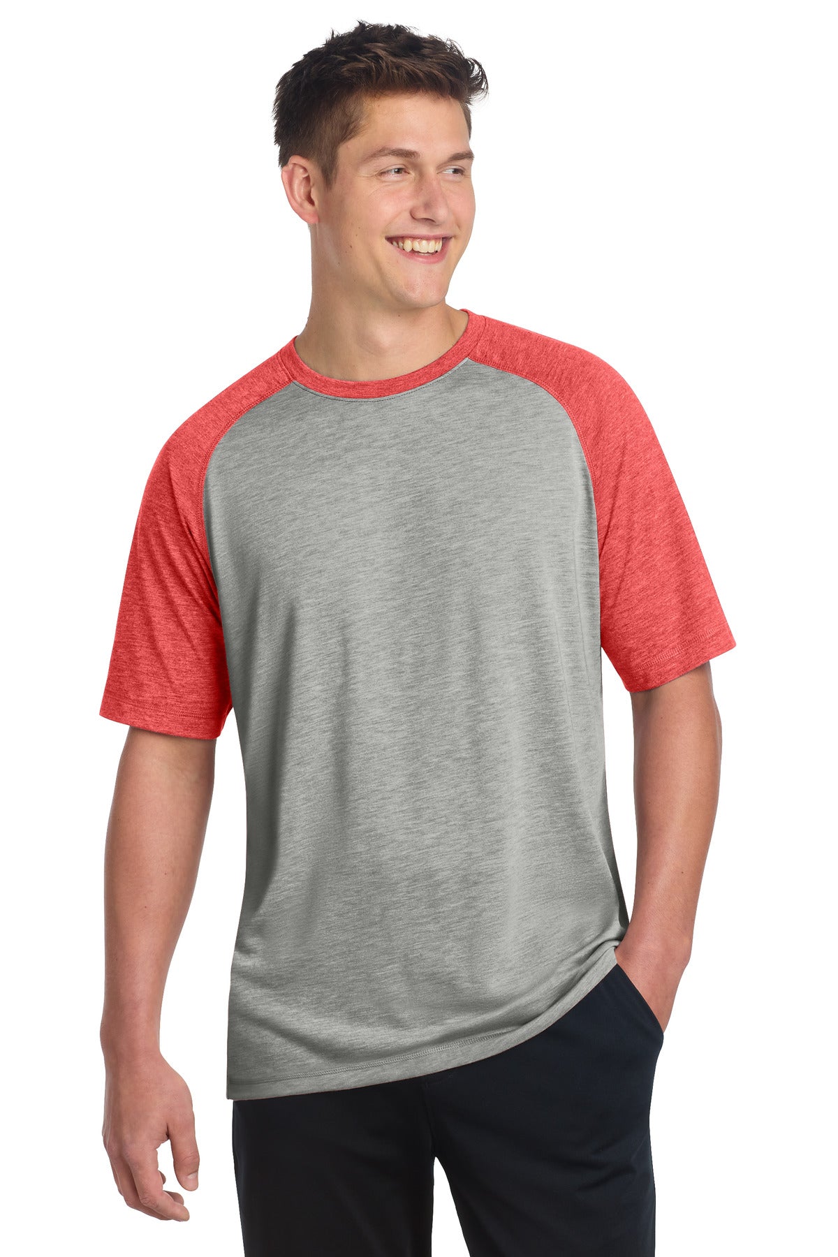 Sport-Tek ST400 PosiCharge Tri-Blend Wicking Raglan Tee
