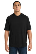 Sport-Tek ST404 PosiCharge Tri-Blend Wicking Short Sleeve Hoodie