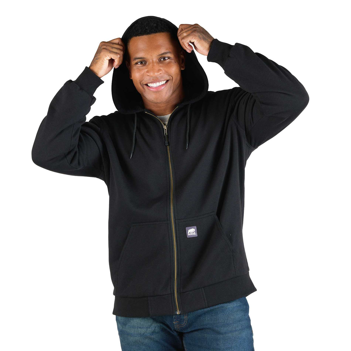 Berne Heritage Grid Fleece-Lined Zip Sweatshirt - Men's | TM18238 image 2