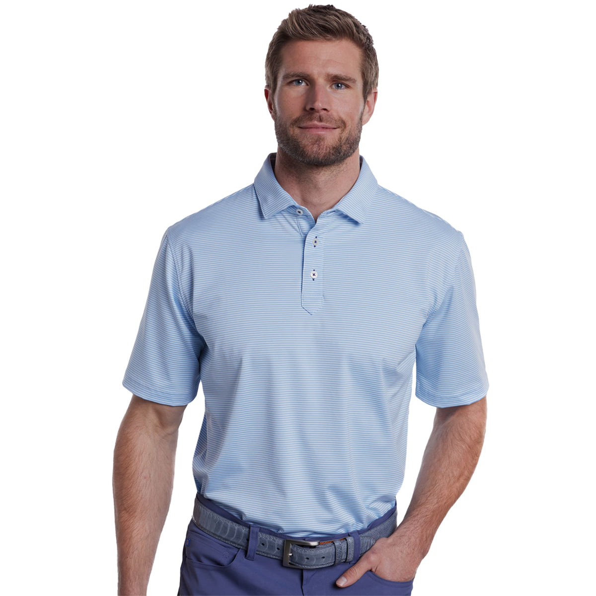 STITCH® Atlantic Stripe Polo Shirt - Men's | TM21130 image 1