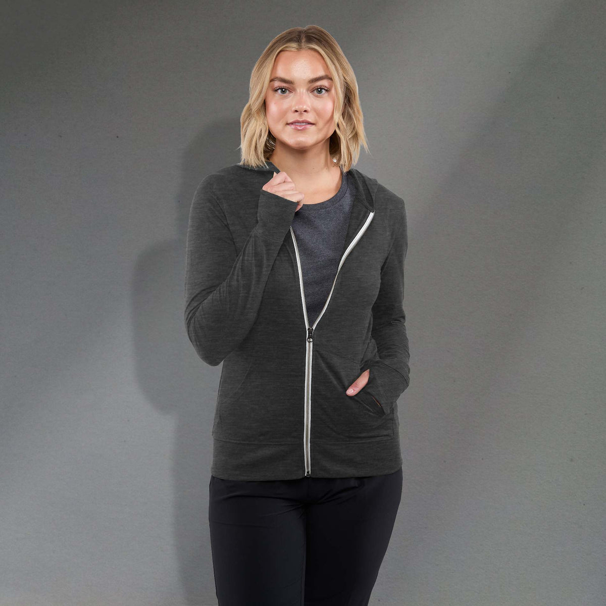 Women's Garner Knit Full Zip Hoody | TM98731 image 4