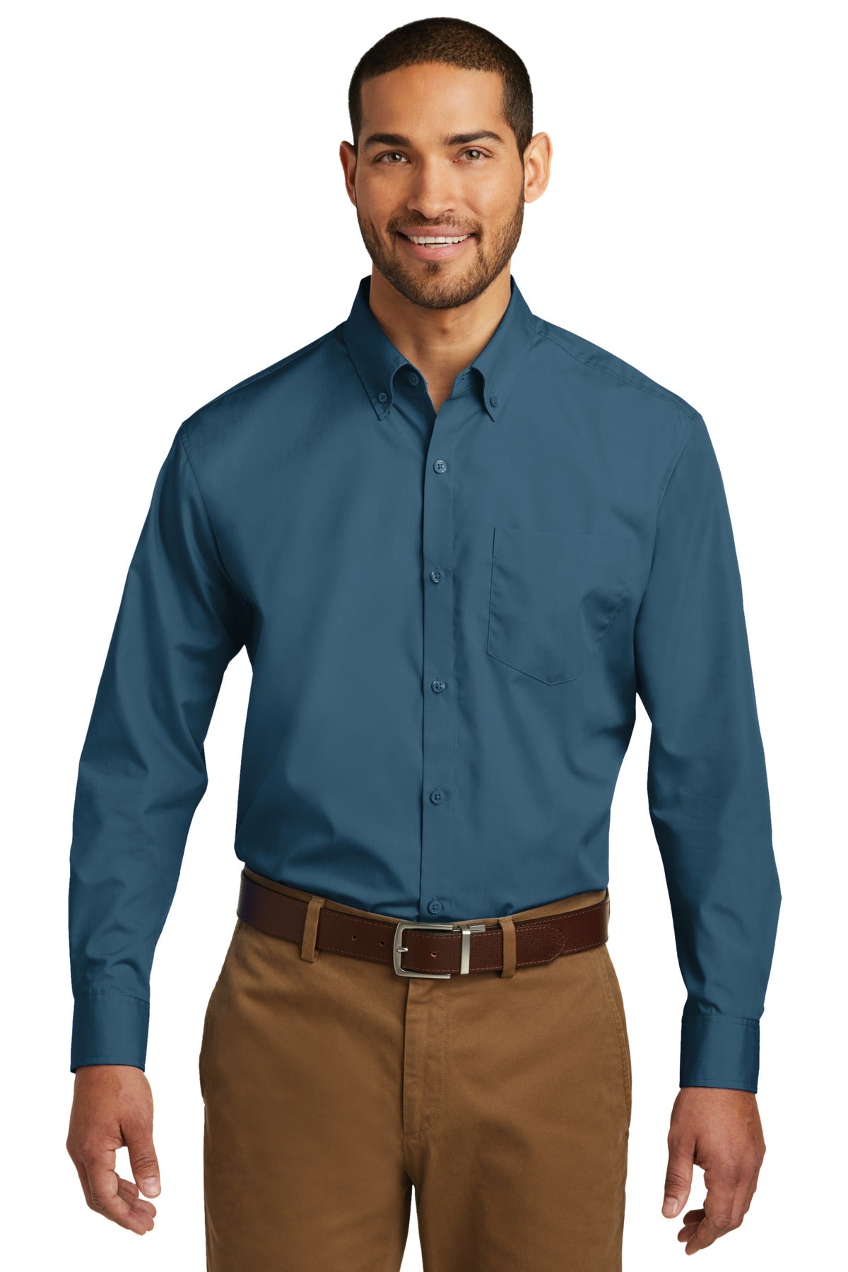 Port Authority W100 Long Sleeve Carefree Poplin Shirt